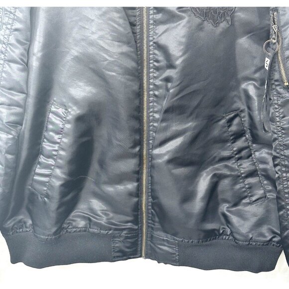 Vtg Southpole Mens Bomber Flight Jacket Y2K Authentic Collection Black Size XXL - Picture 4 of 16